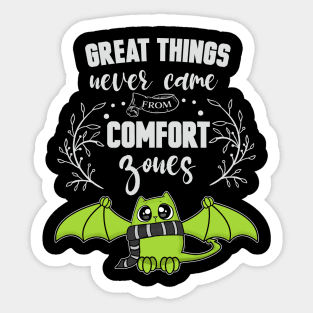 Great Things Comfort Zone Cute Cat Sticker